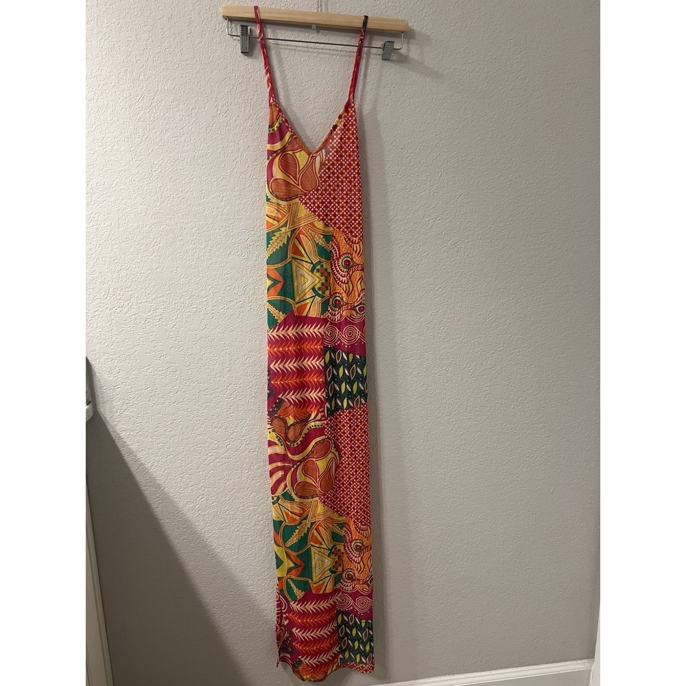 ARIA Vibrant Multicolor Maxi Dress Size L